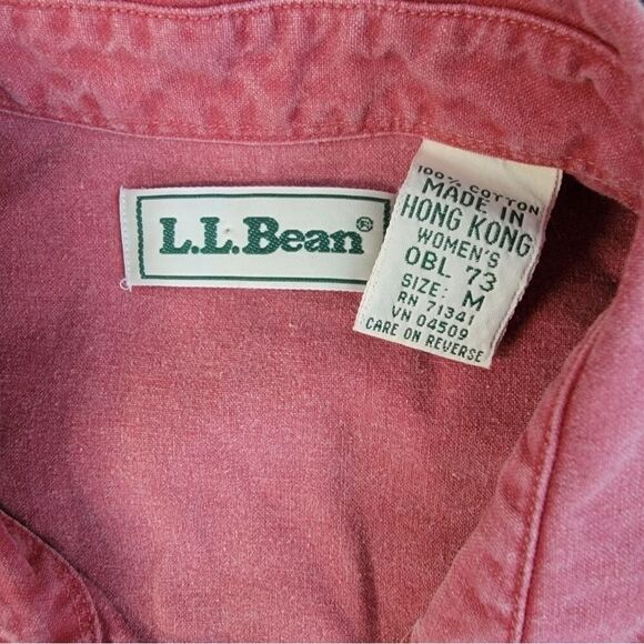Women's L.L. Bean 2 Pocket Short Sleeve Button Down Shirt Size Medium - Picture 8 of 14